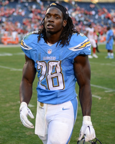 Nov 22, 2015; San Diego, CA, USA; San Diego Chargers running back Melvin Gordon (28) walks off the field after being beaten by the Kansas City Chiefs 33-3 at Qualcomm Stadium. Mandatory Credit: Jake Roth-USA TODAY Sports